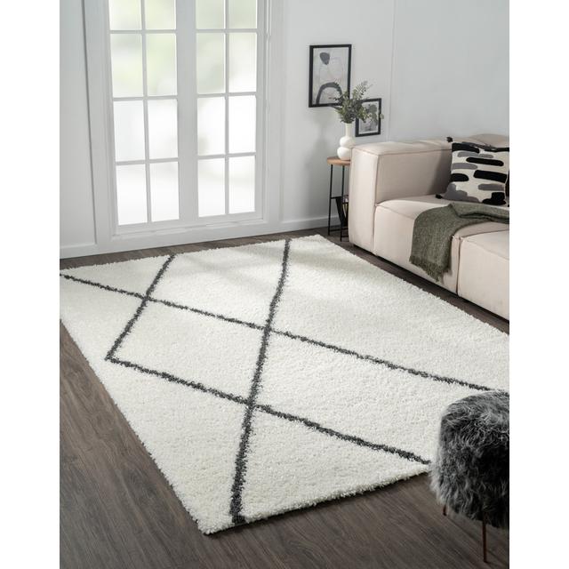 Shaggy Lush Diamond cream Rug 17 Stories Rug Size: Rectangle 200 x 290cm on Productcaster.