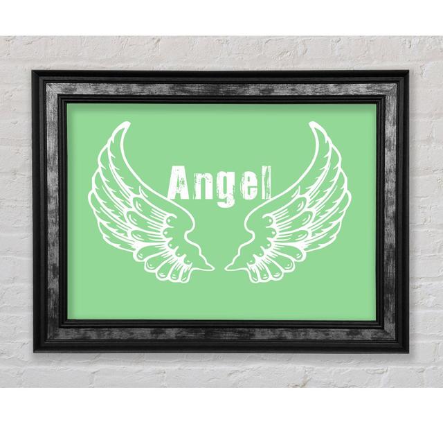 Angel Wings 2 - Single Picture Frame Art Prints Rosalind Wheeler Size: 42cm H x 59.7cm W x 8cm D, Colour: Green on Productcaster.