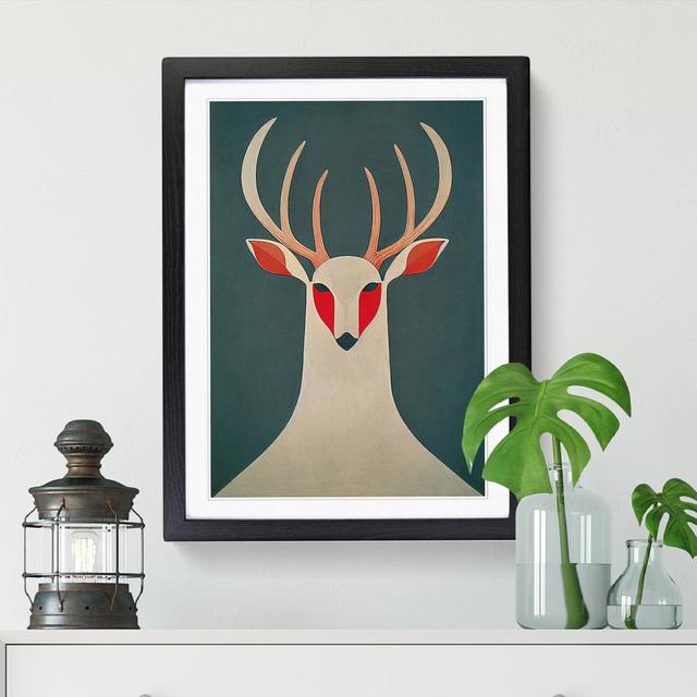 Unique Deer Abstract Vol.1 - Single Picture Frame Print Alpen Home Frame Option: Walnut, Size: 46cm H x 34cm W x 2cm D on Productcaster.