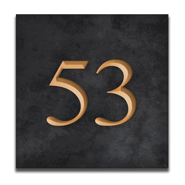 Velia 17.78Cm H Slate Surface Mount House Number Williston Forge Colour: Gold, Number: 53 on Productcaster.