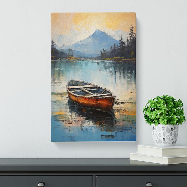 Boat On A Lake Gestural No.2 - Print Breakwater Bay Size: 50cm H x 35cm W x 3cm D on Productcaster.