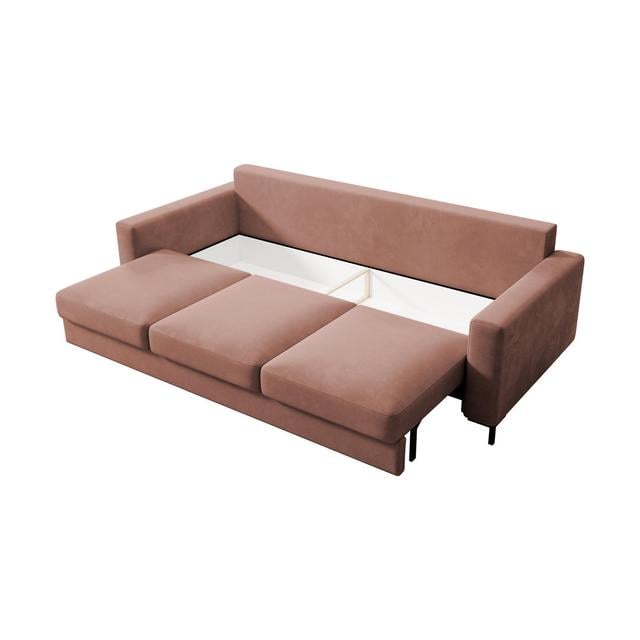 Aleg 3 Seater Upholstered Sofa Canora Grey Upholstery Colour: Rose on Productcaster.