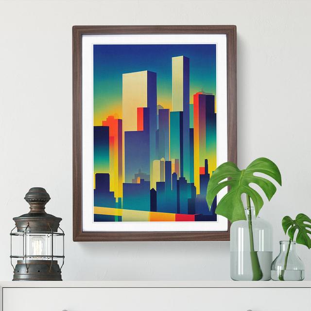 A Hypnotic City Skyline Abstract - Picture Frame Graphic Art 17 Stories Size: 46cm H x 34cm W, Frame Colour: Brown on Productcaster.