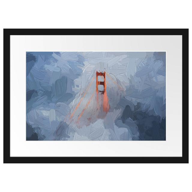 Gerahmtes Papierbild Golden Gate Bridge über den Wolken East Urban Home Größe: 40 cm H x 55 cm B on Productcaster.