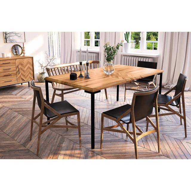 Hadrien Rectangular Dining Table Gracie Oaks Size: H78 x L120 x W100cm on Productcaster.