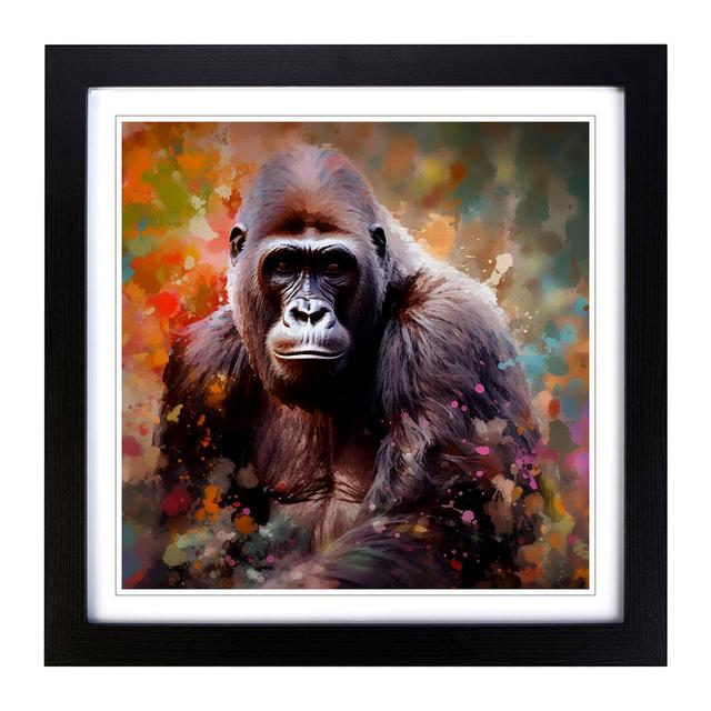 Gorilla Impressionism No.1 - Single Picture Frame Print on Wood Latitude Vive Frame Colour: Black on Productcaster.