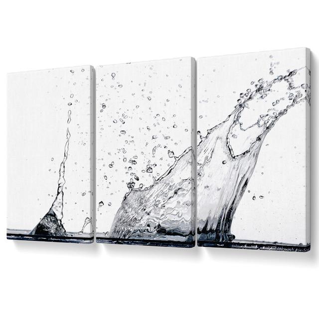 Water Splash Eruption Canvas 3 Panel Set Ivy Bronx Size: 81.3cm H x 163cm W on Productcaster.