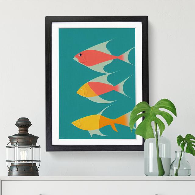 Fish Minimalism - Single Picture Frame Graphic Art House of Hampton Frame Option: Black, Size: 46cm H x 34cm W x 2cm D on Productcaster.