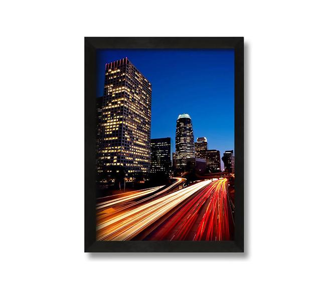 City in the Move - Picture Frame Graphic Art in Canvas Brayden Studio Size: 84cm H x 60cm W x 10cm D on Productcaster.