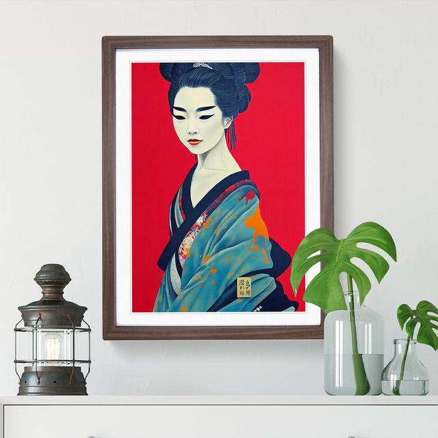 Charismatic Geisha - Single Picture Frame Print Latitude Vive Frame Colour: Walnut, Size: 64cm H x 46cm W x 2cm D on Productcaster.