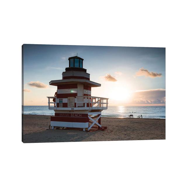 Sun Rising over Miami by Matteo Colombo - Wrapped Canvas Art Prints House of Hampton Size: 45.72cm H x 66.04cm W x 1.9cm D on Productcaster.