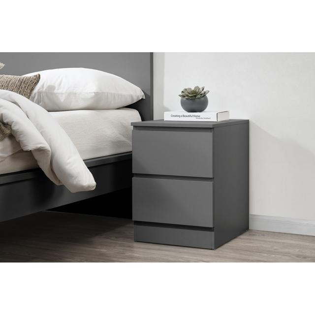 Marqita 2 Drawer Bedside Table 17 Stories Colour: Grey on Productcaster.