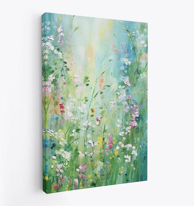 Wildflowers Meadow Countryside Floral Canvas - Wrapped Canvas Print Marlow Home Co. on Productcaster.