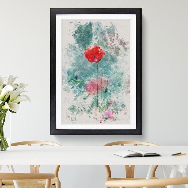 A Lone Poppy Flower - Picture Frame Graphic Art East Urban Home Frame Option: Black, Size: 48cm H x 36cm W x 2cm D on Productcaster.