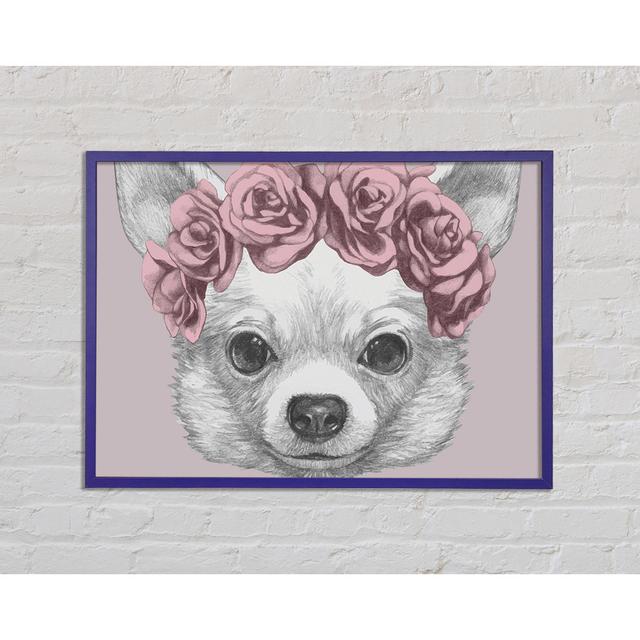 Flower Head Chihuahua - Single Picture Frame Art Prints Ophelia & Co. Size: 21cm H x 29.7cm W x 2cm D on Productcaster.