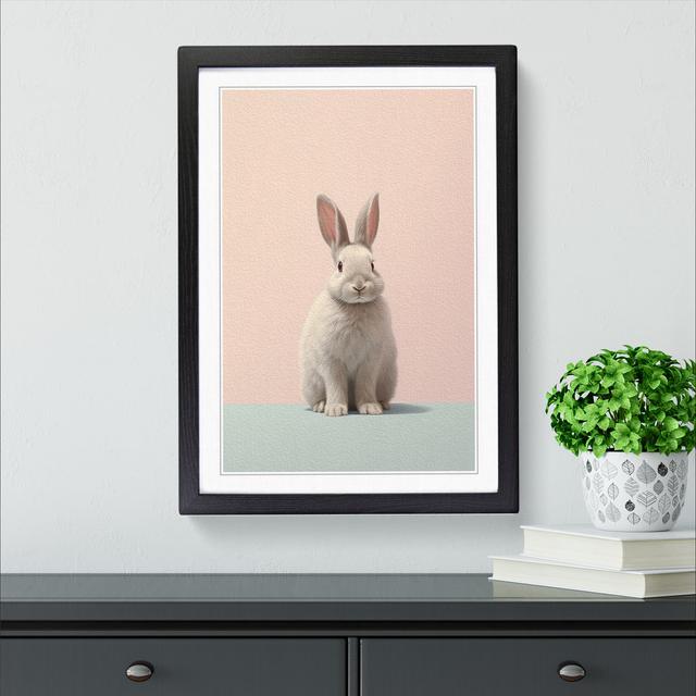 XYZ-FRM-V1223-5346 Rabbit Minimalism No.2 - Single Picture Frame Print on Wood Big Box Art Frame Colour: Black, Size: 64cm H x 46cm W x 2cm D on Productcaster.