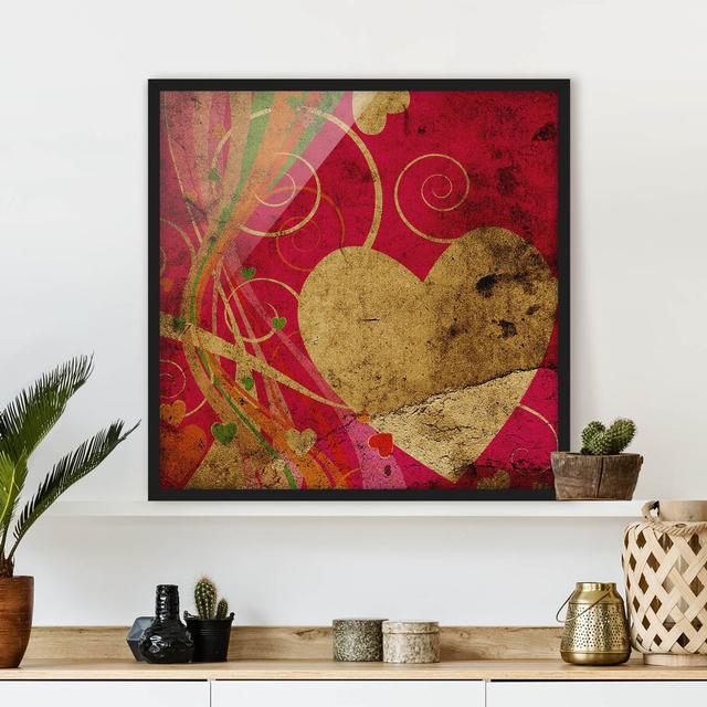 Lava Love - Picture Frame Graphic Art Rosalind Wheeler Size: 70cm H x 70cm W x 2cm D, Frame Option: Black Framed on Productcaster.