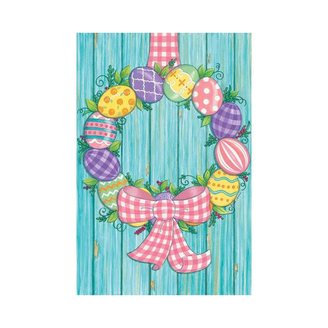 Easter Egg Wreath by Deb Strain - Wrapped Canvas Print The Seasonal Aisle Size: 66.04cm H x 45.72cm W x 3.81cm D on Productcaster.