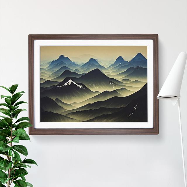 Gracious Mountain Landscape - Picture Frame Graphic Art Alpen Home Size: 46cm H x 64cm W x 2cm D, Format: Walnut Framed on Productcaster.