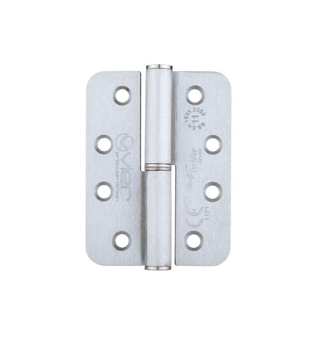 10.2cm H x 7.6cm W Butt Bearing Pair Door Hinges (Set of 2) Vier Finish: Satin Chrome on Productcaster.