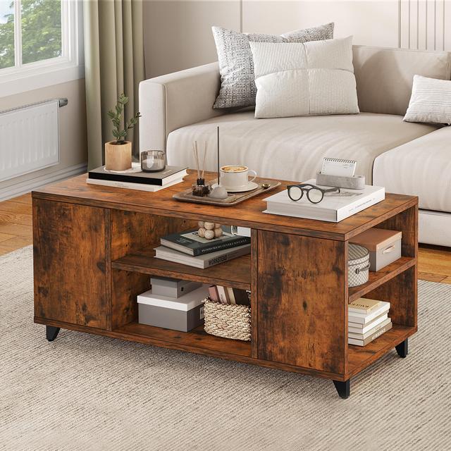 Raqwan Coffee Table Ebern Designs Table Base Colour: Rustic Brown, Table Top Colour: Rustic Brown on Productcaster.