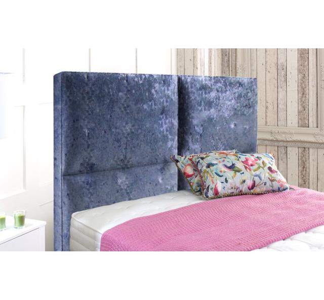 Whatley Upholstered Headboard Mercer41 Colour: Blue, Size: Small Single (2'6) on Productcaster.