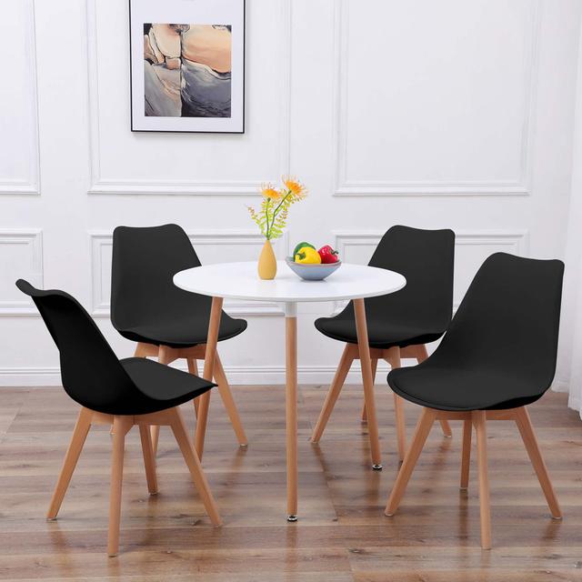 Woodley 4 - Person Bar Height Dining Set George Oliver Colour: Black on Productcaster.