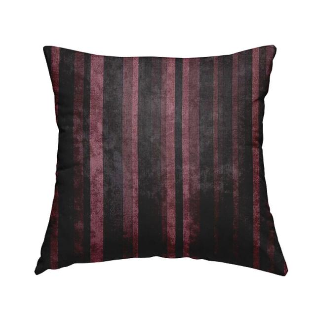 Canaday Cushion with Filling Borough Wharf Size: 28cm H x 28cm W x 5cm D, Colour: Burgundy/Black on Productcaster.