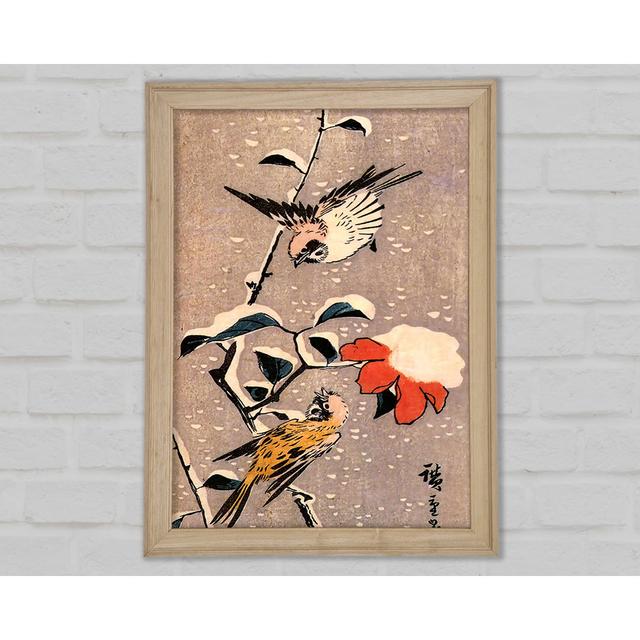 Hiroshige Sparrows And Camelias With Snow - Single Picture Frame Art Prints Bright Star Size: 118.9cm H x 84.1cm W x 1.5cm D on Productcaster.