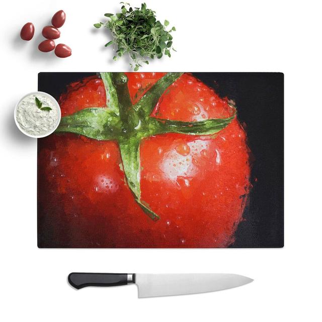 Tempered Glass Tomatoes Chopping Board East Urban Home Size: 39 cm W x 28.5 cm L on Productcaster.