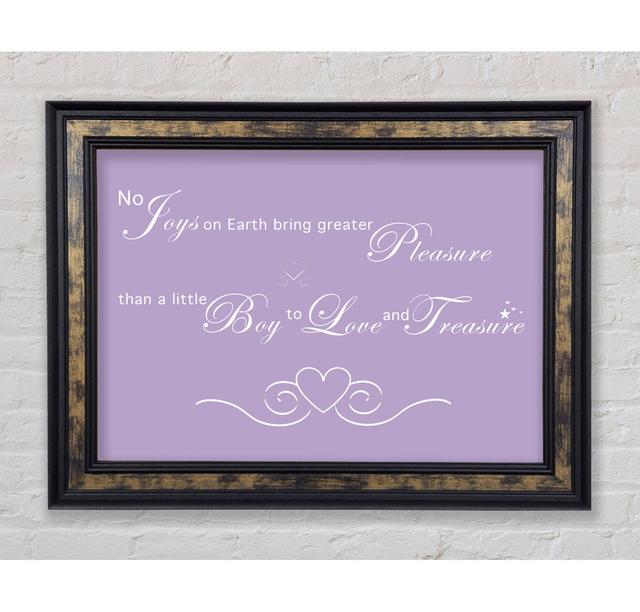 Boys Room Quote No Joys On Earth Bring Pleasure White - Single Picture Frame Art Prints Bright Star Größe: 84,1 cm H x 142,2 cm B x 8 cm T, Farbe: Gra on Productcaster.