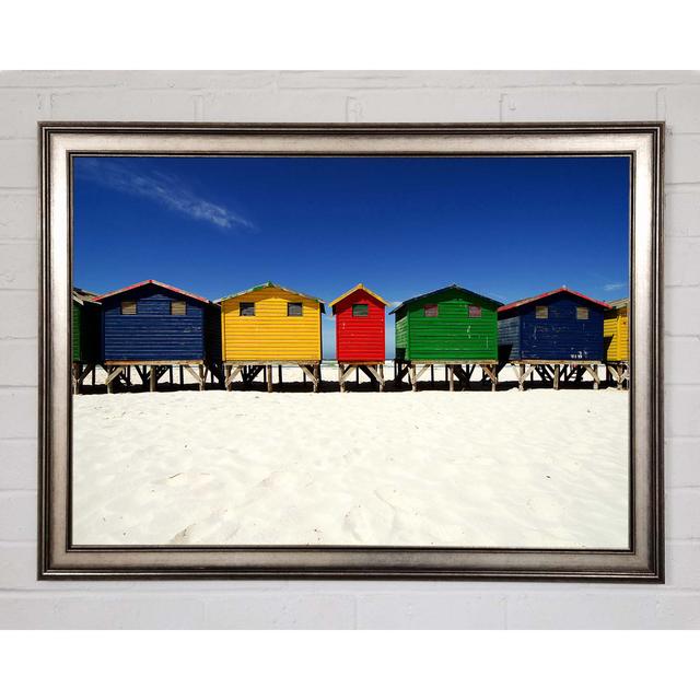 Gerahmtes Poster Beach Hut Skies House of Hampton Format: Poster mit silberfarbenem Rahmen, Größe: 59,7 cm H x 84,1 cm B x 3 cm T on Productcaster.