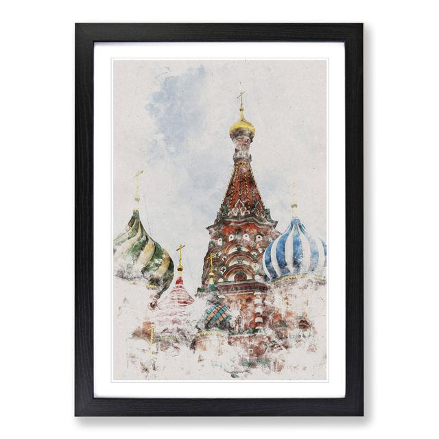 The St Basils Cathedral Russia - Picture Frame Graphic Art East Urban Home Frame Option: Black Framed, Size: 90cm H x 65cm W x 2cm D on Productcaster.