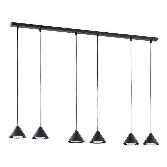 Aadon 6 - Light Pendant Fairmont Park Shade Colour: Black on Productcaster.