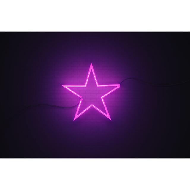 Star Drawn By Purple Neon by MicroStockHub - Drucken 17 Stories Größe: 20 cm H x 30 cm B on Productcaster.