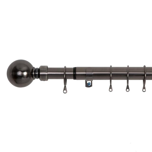 Wall Mounted Adjustable Single Curtain Rod Set with Finials Marlow Home Co. Colour: Bronze, Size: 5cm H x 210cm W on Productcaster.