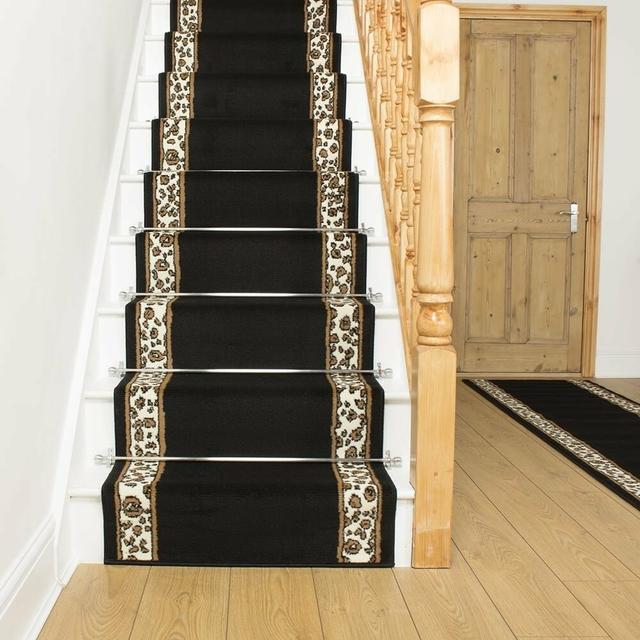 Stair Runner Adilet Animal Print Machine Woven Beige Area Rug World Menagerie Rug Size: Runner 540cm x 60cm on Productcaster.