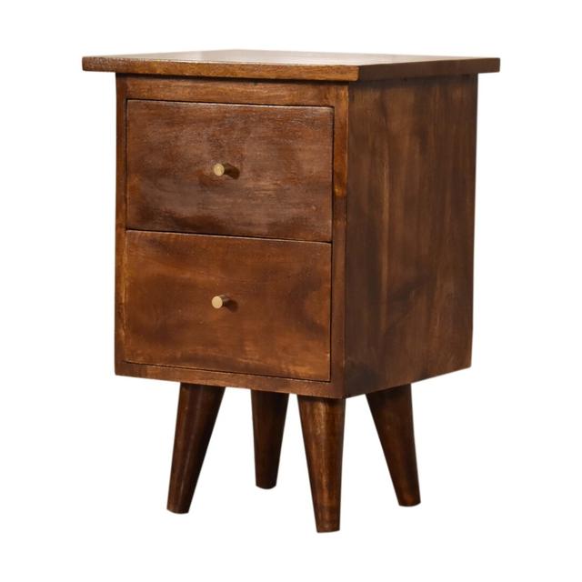 Berumen 2 Drawer Solid Wood Bedside Table Ebern Designs Colour (Top): Chesnut, Colour (Drawer): Chesnut on Productcaster.