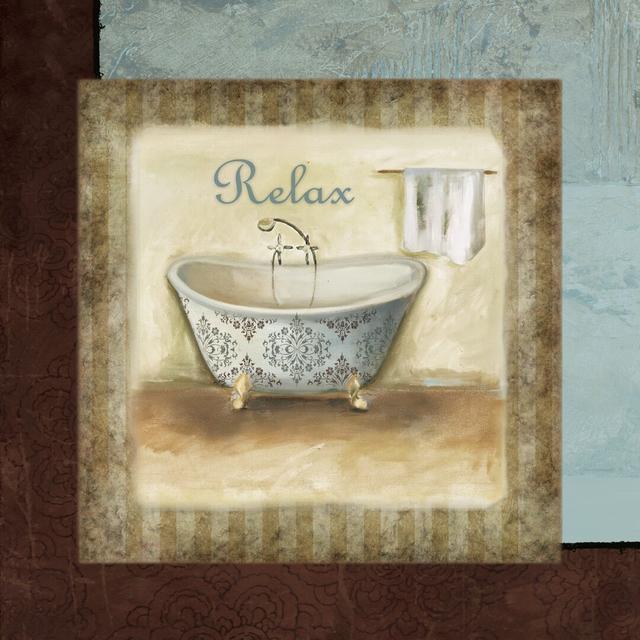 Relablue Bath Ver - Wrapped Canvas Painting Print Fleur De Lis Living Size: 76cm H x 76cm W x 3.8cm D on Productcaster.