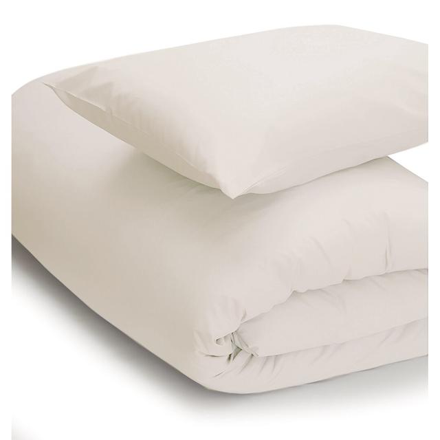 200 TC 50/50 Percale Polycotton Solid Colour Duvet Cover Set with Pillowcases Belledorm Colour: White, Size: 135 x 200cm Duvet Cover + 1 Standard Pill on Productcaster.