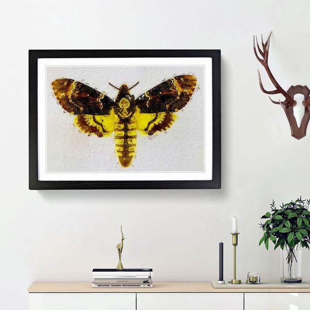 Deathshead Moth - Picture Frame Painting Print East Urban Home Frame Option: Black Framed, Size: 48cm H x 65cm W x 2cm D on Productcaster.