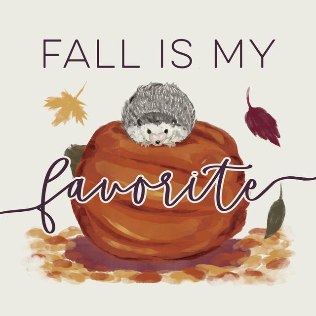 Hedgehog Pumpkin Fall 2 - Wrapped Canvas Typography Brambly Cottage Size: 51cm H x 51cm W x 3.8cm D on Productcaster.