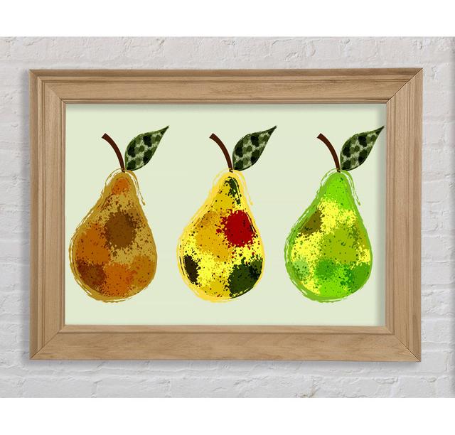 Trio Of Pears - Print Ophelia & Co. Size: 21cm H x 42cm W x 8cm D, Format: Natural Framed Paper on Productcaster.