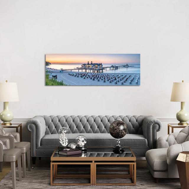 Sunset At The Dune Beach, North Sea Coast, Germany 1PC6 Highland Dunes Format: Wrapped Canvas, Size: 60" H x 20" W on Productcaster.