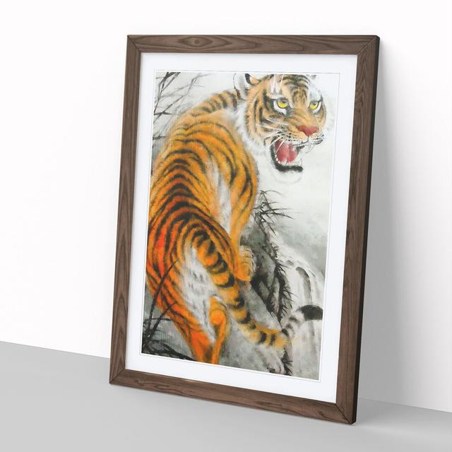 Oriental Tiger Vol.2 - Picture Frame Painting East Urban Home Frame Option: Walnut Framed, Size: 36cm H x 27cm W x 2cm D on Productcaster.