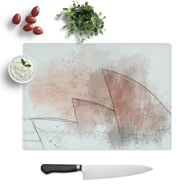 Tempered Glass The Sydney Opera House in Abstract Chopping Board East Urban Home Size: 28.5 cm W x 20 cm L on Productcaster.