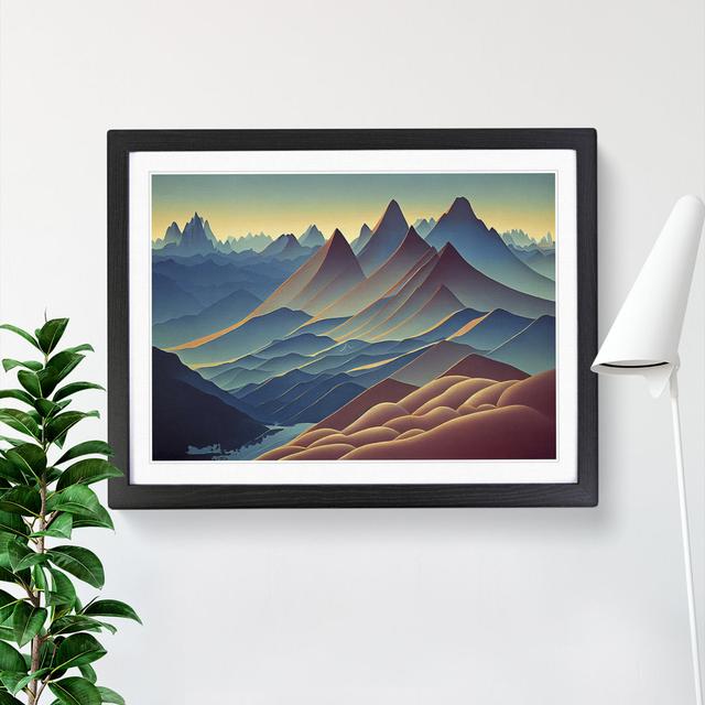 Amazing Mountain Sunrise - Picture Frame Graphic Art Alpen Home Frame Colour: Black Framed, Size: 46cm H x 64cm W x 2cm D on Productcaster.