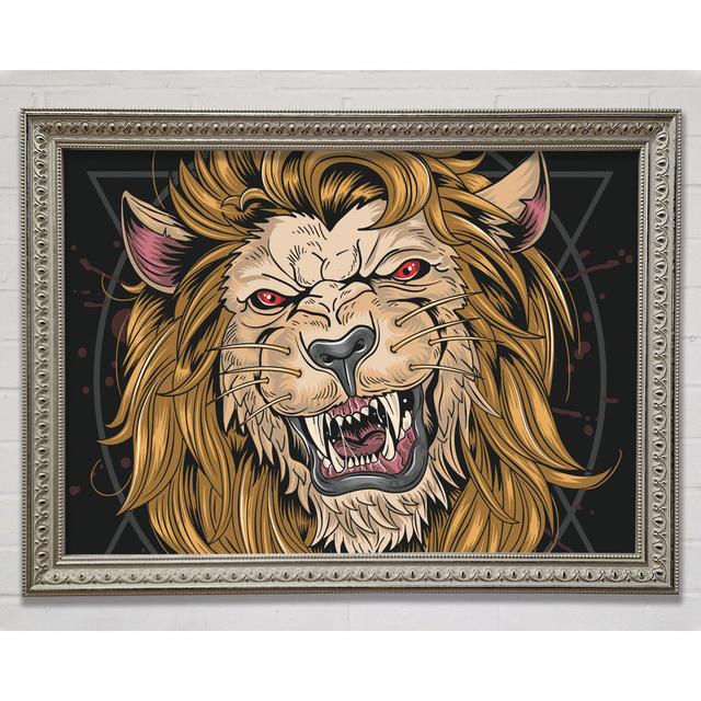 Fearsome Lion Angry - Single Picture Frame Art Prints Bright Star Size: 84.1cm H x 118.9cm W on Productcaster.