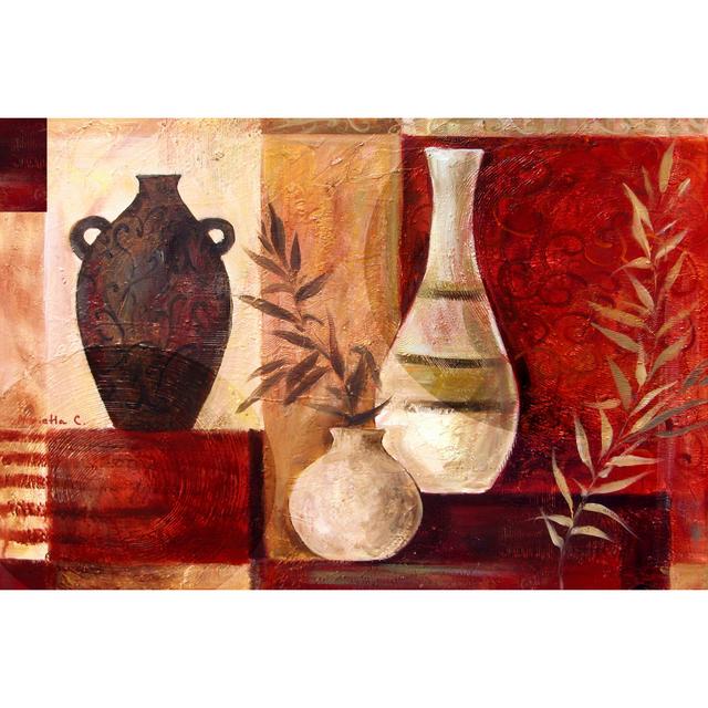 Spice Vases I (NB) by Marietta Cohen - Wrapped Canvas Art Prints Marlow Home Co. Size: 51cm H x 76cm W x 3.8cm D on Productcaster.