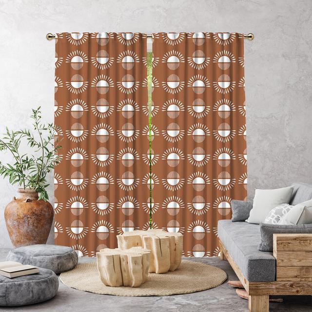 Gardinen-Set Boho Room, halbtransparent (Set of 2) Lilijan Home & Curtain Vorhanggröße: 140 x 225 cm, Vorhang-Farbe: Braun on Productcaster.